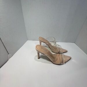 Chic Nude Heels with Clear Straps